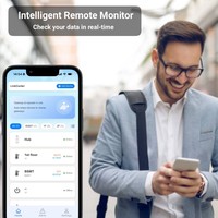 Sensore di Temperatura e Umidità Intelligente OEM ODM Controllato da App Gratuita, Termo-Igrometro con Allarme, Gateway per Integrazione Domestica, Design Pieghevole