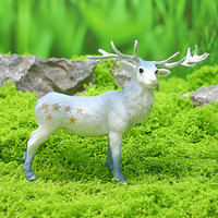 Figurines décoratives de bureau en PVC massif sur le thème des animaux, ensemble de cerfs de Noël, jouets pour filles