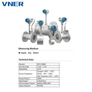 2 ''インチ DN50 ステンレス鋼精密渦流量計ガス流量計フランジ接続電源 24VDC 4-20mA パルス - Product Image 2