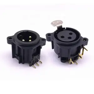 3Pin Male Female jack Right Angle Chassis PCB Panel Socket connector 3 pin