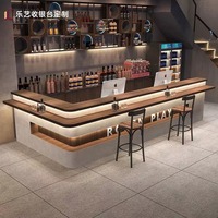 Comptoir de bar moderne en bois personnalisable de haute qualité pour les cafés et les centres commerciaux Comptoirs de réception