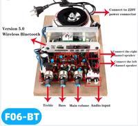 Nouvelle carte d'amplificateur numérique HIFI USB 2.0 canaux F06BT 220V DIY pour karaoké domestique