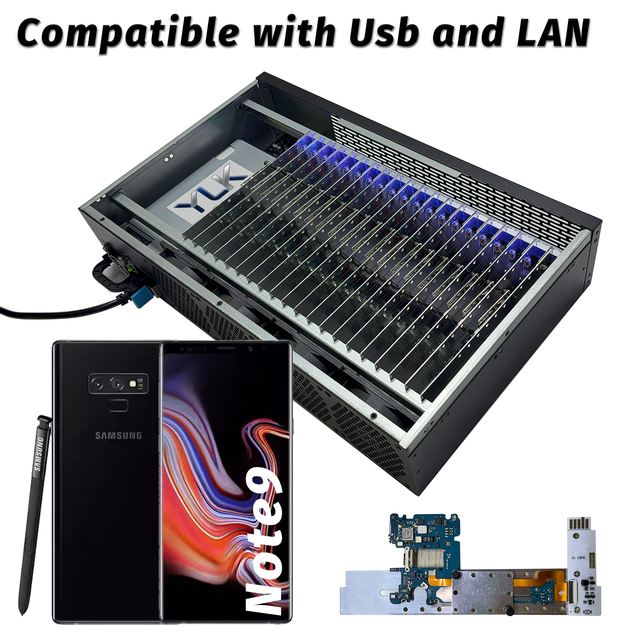 Free Software Click Farm System Multi-Phone Motherboard Box with 64GB Memory Strong Packaging Compatible for S22 S21