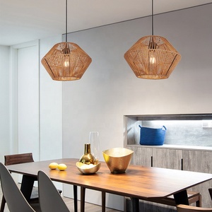 ראטן אורות מודרניים לבית ארוחת ערב הבית & אי מטבח שולחן במבוק תליון מנורת e27 5w/7w - Product Image 3