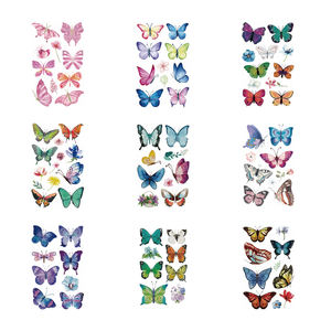 Farfalle simulate di carta bianca per l'applicazione del viso o del corpo adesivi temporanei impermeabili farfalla colorata - Product Image 5