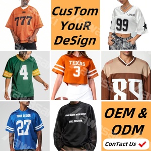 Blank Designed Y2K Boxy <strong>Jersey</strong> for Men and Women Hip Hop Printed and Embroidered Logo Breathable American Football <strong>Jersey</strong> - Product Image 6