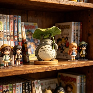 BZY - Decoración de Escritorio de Resina Personalizable, Adorno Curativo para el Hogar, Regalo Navideño, Estatua de <span class=keywords><strong>Totoro</strong></span> con Hoja de Loto - Product Image 5