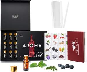 <span class=keywords><strong>Kit</strong></span> y Set de Aromas de Vino Tinto, 15 Aromas, Material de Bambú, Regalo Educativo para Principiantes y Sommeliers, Incluye Guía en Libro - Product Image 1