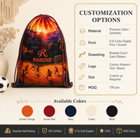 Sacs de rangement de luxe en satin imprimé numérique avec logo personnalisé pour chaussures de sport, vêtements, extensions capillaires et sacs anti-poussière en soie