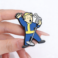 Prix d'usine, nouveau style, en vrac, épingles à revers en métal émaillé sur le thème du jeu Fallout, badges de style dessin animé