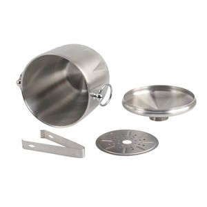 Seau à glace isotherme en acier inoxydable à double paroi de 3 L avec couvercle et pince - Product Image 2