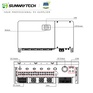 Bán hot trên lưới năng lượng mặt trời biến tần <span class=keywords><strong>100kw</strong></span> ba giai đoạn biến tần lưới kết nối solis 110Kw 120kw - Product Image 2