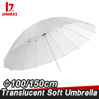 JINBEI 150cm Photo blanche translucide doux photographie diffuseur de lumière parapluie pour Studio Flash stroboscopique