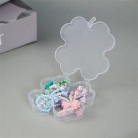 Boîte d'emballage en plastique en forme de dessin animé pour fleurs de savon, attaches pour cheveux d'enfants, élastiques à cheveux, ornements capillaires, petite boîte de rangement pour bijoux