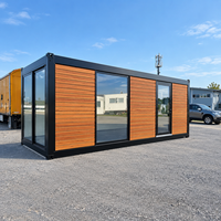 Maisonnette en acier avec certificat ISO, finition bois, installation facile, maison modulaire en conteneur pour Airbnb