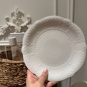 Assiettes en céramique blanches à petites fleurs, design vintage, pour mariage, dîner, dessert, petit-déjeuner, <span class=keywords><strong>fruits</strong></span> - Product Image 3