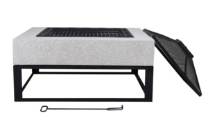 Forniture da giardino Modern Square Large Fire Pit Outdoor Wood Burning Stone Garden camino braciere <span class=keywords><strong>griglia</strong></span> per Barbecue a carbone - Product Image 5