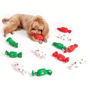 Toys for Pets New Hot Sell Pet Halloween Candy-Shaped Sound <b>Plush</b> Bone Toy Interactive Movement Pet Toys - Product Image 1