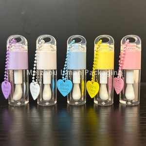 ISMAN Tube de brillant à <span class=keywords><strong>lèvres</strong></span> transparent mignon avec porte-clés pour enfants, 4 ml, personnalisable, vide, avec grand applicateur - Product Image 3