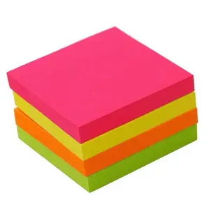 3 Inch 100 Sheets Sticky Paper Notepad Office Memo Pad Cube Assorted Colors Note Pads