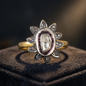925 Sterling Silver Victorian Diamond Ring Elegant Flower Design Handcrafted Victorian Diamond Rings - Product Image 2
