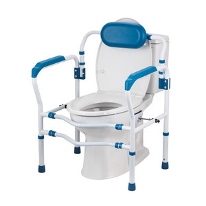 Toilet <b>Grab</b> <b>Bars</b> With Backrest And Arms For Elderly And Disabled Users LQX 050024 Gray 150kg Capacity - Product Image 2