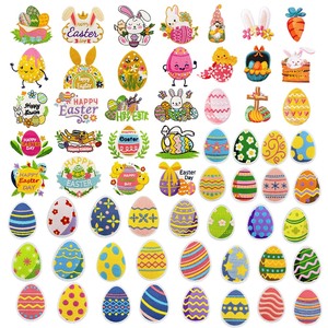 Vente chaude, accessoires décoratifs de vacances mignons de dessin animé, patchs brodés à repasser en forme d'œuf de lapin pour Pâques - Product Image 1