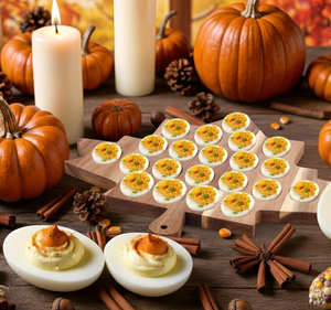 การระเบิด21หลุมผู้ถือภาชนะถาดไข่ deviled ใบเมเปิ้ลจานไข่ deviled สำหรับเคาน์เตอร์วันหยุด - Product Image 6