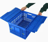 Caisse en plastique pliable, caisse en maille pour fruits et légumes, boîte de retournement pliable