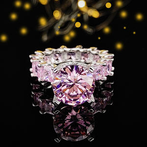 خاتم خطوبة فاخر مطلي بالبلاتين والنحاس المقاوم للصدأ مع حجر الزركون المربع للنساء، هدية للعروس في حفلات الزفاف - Product Image 3