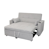 Sofá Cama Plegable Futón con Portavasos y Bolsas Almacenable, Muebles Ahorradores de Espacio para Sala de Estar/Apartamento