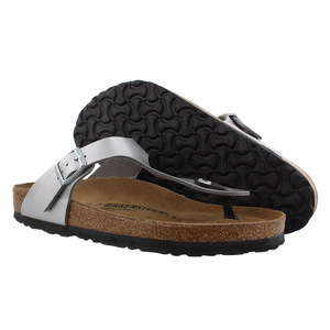 Sandales unisexes Birkenstock Gizeh couleur argent, chaussures plates - Product Image 4