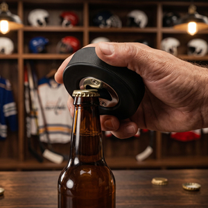 Abrebotellas de hockey con logo personalizado al por mayor, abridor de botellas de cerveza de hockey sobre hielo de goma para regalo de recuerdo de equipo - Product Image 3