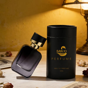 ขวดน้ำหอมแก้วหรูหราสีน้ำเงินเข้ม ดีไซน์สวยงาม พร้อมกล่อง ขนาด 50 มล. สำหรับผู้หญิงและผู้ชาย สั่งผลิตได้จำนวนน้อย - Product Image 1