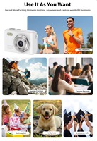 Kamera Mini 1080P HD 12MP Kamera Digital Saku Portabel dengan Transfer Tipe-C Senter LED MicroSD untuk Ponsel Android