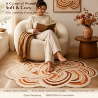 Kaschmirartiger Schlafzimmer-Sofa-Beistellteppich, Designer-Teppich in Wolkenform, rutschfester, kurzfloriger Anti-Ermüdungs-Teppichläufer für die Heimdekoration
