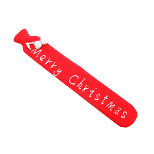 Christmas knitted long <b>hot</b> <b>water</b> <b>bottle</b>, export style, solid color plush fabric cover, rubber <b>hot</b> <b>water</b> <b>bottle</b>, U-shaped <b>neck</b> - Product Image 2