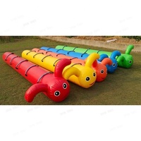 Jeu d'équipe interactif gonflable pour 3 personnes : Chenilles gonflables en PVC pour activités de team building et entraînement extérieur EN14960
