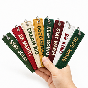 Porte-clés brodé personnalisé en acier inoxydable, directement de l'usine, avec logo, écologique, couleur/taille personnalisables pour promotion - Product Image 3