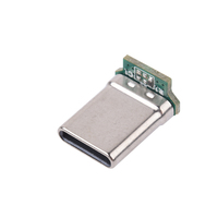Conector USB Tipo C Macho de 90 Grados y 2 Pines para Soldar con Resistencia de 56K, Enchufe de Carga Rápida para Cable DIY
