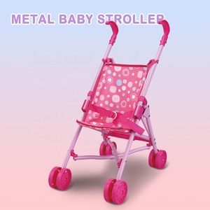 Passeggino per Bambole Pieghevole in Metallo di Alta Qualità per Bambine, Gioco di Ruolo, Carrello Rosa per Bambole, Giocattolo per Bambini - Product Image 2