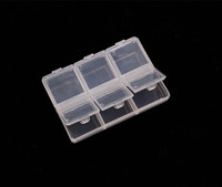 6 Grilles Boîte De Rangement Des Ongles Vide Acrylique Cas Manucure Poudre Perles Gem Strass Ongles Bijoux Conteneur DIY Ongles Boîte Vide