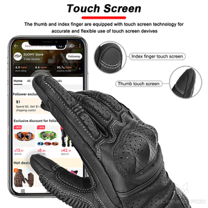 <span class=keywords><strong>Gants</strong></span> de <span class=keywords><strong>moto</strong></span> en <span class=keywords><strong>cuir</strong></span> <span class=keywords><strong>marron</strong></span> rétro pour hommes, à doigts entiers, avec fermeture réglable à la poignet, antidérapants et compatibles écran tactile - Product Image 5