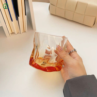 240ml Creative Couleur Verre Thé Boire Twist Tasse Café Petit Déjeuner Lait Verre Petit Irrégulier Twisted Verre Jus Tasses