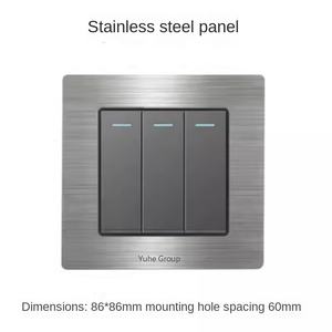 Interruptor de Pared Táctil Bipolar Multifuncional de 10A, Acero Inoxidable, IP22, Universal para UE/Reino Unido - Product Image 3