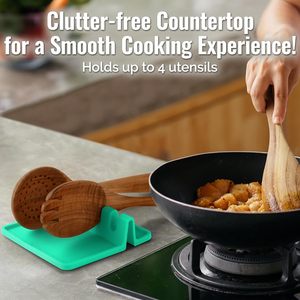 Reposa Utensilios de Silicona para Cocina <span class=keywords><strong>Zulay</strong></span>, Libre de BPA, Resistente al Calor, Base Antiderrames para Cucharas, Uso en la Estufa - Product Image 4