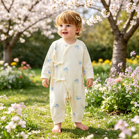 Combinaison papillon de dessin animé quatre saisons pour nouveau-né, en pur coton, sans couture, vêtements pour bébé unisexe, à lacets obliques