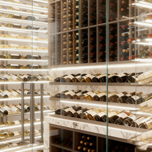 عرض ساخن الاتجاه غرفة المعيشة قبو زجاجي شفاف منزل رف النبيذ زجاجة بار تخزين ، قبو - Product Image 5