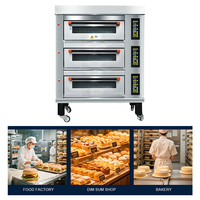 Fabrication de pain industriel commercial pour gâteau et pizza 2/3 ponts 4/6/9 plateaux fours de boulangerie électriques à vendre cuisson