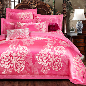 Raso Jacquard copripiumino lenzuolo 1.5/1.8/2.0m singolo doppio quattro pezzi <span class=keywords><strong>Set</strong></span> biancheria da letto/biancheria da letto - Product Image 3